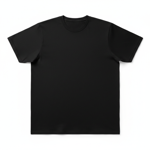 Classic black t-shirt on white background