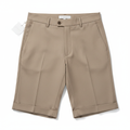 Tailored shorts in a clean neutral color on white background